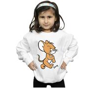 Tom & Jerry Girl's Angry Mouse Cotton Sweatshirt in White | Size: 7-8 Years Tom & Jerry White 7-8 Years