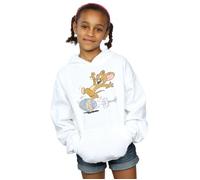 Tom & Jerry Girl's Egg Run Hoodie in White | Size: 5-6 Years Tom & Jerry White 5-6 Years