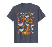 Tom & Jerry Many Faces T-Shirt, Men, Heather Blue, Small