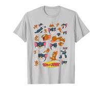 Tom & Jerry Many Faces T-Shirt, Men, Silver Grey, 3X-Large