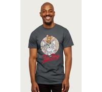 Tom & Jerry Men's Distressed Baseball Ball T-Shirt in Dark Grey | Size: Small Tom & Jerry Dark Grey S