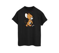 Tom & Jerry Men's Mouse Cotton T-Shirt in Black | Size: Small Tom & Jerry Black S