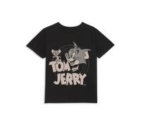 Tom & Jerry Official Circle Kids' T-Shirt in Black | Size: Medium Tom & Jerry Black M