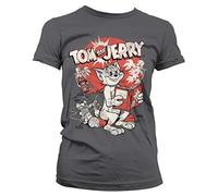 Tom & Jerry Officially Licensed Vintage Comic Women T-Shirt (Dark Grey), XX-Large