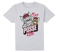 Tom & Jerry Posse Cat Men's T-Shirt - White | Size: 3XL Tom & Jerry White 3XL