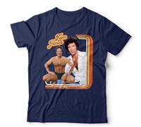 Tom Jones 70s Retro Star Unisex T-Shirt - Vintage Music Icon Tee - L Navy