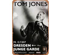 Tom Jones - Long Lost Suitcase, Dresden 2017 - Konzertplakat Plaque Poster Metal Tin Sign 8" x 12" Vintage Retro Wall Decor