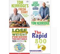 Tom kerridge fresh start [hardcover], lose weight for good [hardcover], diet bible, the rapid 800 cookbook 4 books collection set