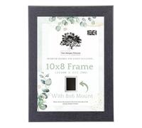 Tom Morgan Pictures 10x8 (25.4cm x 20.3cm) Photo Frame with 8x6 Mount, Black, Freestanding & Wall Hanging Modern Picture Frame