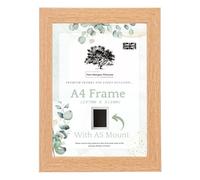 Tom Morgan Pictures A4 (29.7cm x 21cm) Photo Frame with A5 Mount, Oak, Freestanding & Wall Hanging Modern Picture Frame