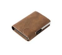 Tom Morris Card Holder Leather TMW102 - Man - Aluminium Brown 9,5 x 7 x 2 cm