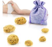 tom&pat Menstrual Sponge, Alternative to Soft Tampon and Menstrual disc - DERMATEST: Very Good, with Travel Change case, Natural Sponge Washable & Reusable (Size S&M / 6 x 3-7 cm)