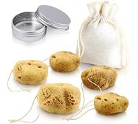 tom&pat® Natural Sea Sponge as Menstrual Sponge with String • Alternative to Tampons • Washable Reusable • Dermatest Excellent • Travel Case • Mediterranean Quality Greece (Size M / 5 x 5-7 cm)