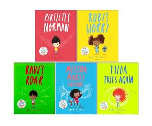Tom Percival Big Bright Feelings Collection 5 Books Set (Perfectly Norman, Ruby's Worry, Ravi's Roar, Meesha Makes Friends, Tilda Tries Again)