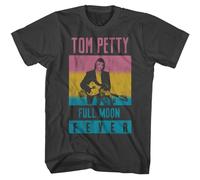 Tom Petty Full Moon Fever Mens Short Sleeve T Shirt Classic Rock 80s Music Vintage Style Graphic Tees, Smoke, Large