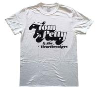 Tom Petty Retro Logo T-Shirt in White | Size: Small Tom Petty White S