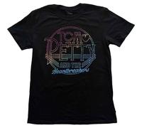 Tom Petty & The Heartbreakers Unisex Adult Circle Cotton Logo T-Shirt (L) (Black)