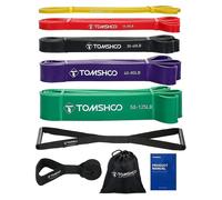 Tom Shoo 5 Packs Pull Up Assist Bands Set Resistance Loop Bands Powerlifting Exercise Stretch Bands With Door Anchor And Handles