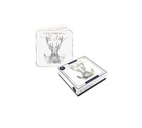 Tom Smith 10 Boxed Deluxe Square Christmas Cards Stag Design