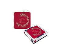 Tom Smith 10 Boxed Deluxe Square Christmas Cards Wreath Design