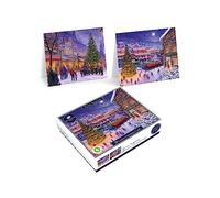 Tom Smith 20 Boxed Luxury Charity Christmas Cards Traditional Village Design, 155 x 125mm