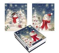 Tom Smith 20 Boxed Luxury Christmas Cards Traditional Snowman Design