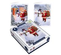 Tom Smith 20 Boxed Luxury Eco Friendly Christmas Cards 2 Santa & Snowman Designs