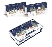 Tom Smith 20 Boxed Luxury Eco Friendly Christmas Cards 2 Slim Woodland Reindeer Designs