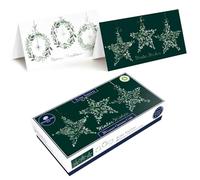 Tom Smith 20 Boxed Luxury Eco Friendly Christmas Cards 2 Slim Wreath & Stars Designs
