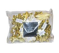 Tom Smith 30 Pack Foil Christmas Bows Self Adhesive, Parcel Decoration (White and Gold - 8990)