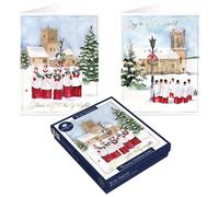 Tom Smith Boxed Christmas Cards Pack - 15 Luxury Xmas Cards with Envelopes and Seals - Seasonal Church and Choir Designs - Recycled Eco Friendly Christmas Card Set