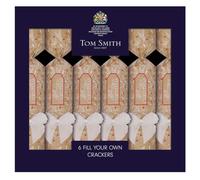 Tom Smith Christmas Crackers Box 6 - Kraft Brown Fill Your Own Custom Gift | 14" Customisable, Eco Friendly, 100% Recyclable Packaging, Party Hats & Gifts, Festive Table Decoration, Charity Crackers