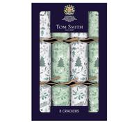 Tom Smith Christmas Crackers - Family Pack 8 Green White Festive Trees | 12.5" Plastic Free, Eco Friendly, 100% Recyclable Packaging, Party Hats & Gifts, Festive Table Decoration, Charity Crackers