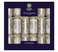 Tom Smith Christmas Crackers Pack 6-14" Luxury White Gold Reindeer | 14" Premium, Eco Friendly, 100% Recyclable Packaging, Party Hats & Gifts, Festive Table Decoration, Charity Crackers