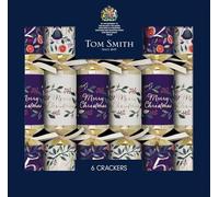 Tom Smith Christmas Crackers Pack 6 - Luxury 12 Days Of Christmas Design - Traditional Xmas Crackers Gifts Hats Mottos & Snaps - Plastic Free Recyclable Eco Friendly