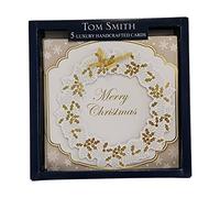 Tom Smith Handcrafted Boxed Christmas Cards Festive Wreath - Pack of 5, XAHTC1301