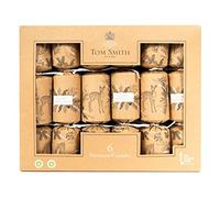 Tom Smith - Kraft Premium Crackers - Luxury Christmas Crackers, Crafted With Recycled Materials - Merry Christmas - Party Accessories For Christmas Parties, Novelty Toy Inside - Pack of 6