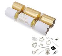 Tom Smith Luxury Christmas Crackers 8x14 Inch, Premium Traditional White & Gold Festive Foliage Design Crackers for Family Christmas Dinner, Holiday Parties, Table Decorations & Seasonal Celebrations