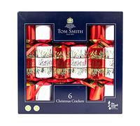 Tom Smith - Luxury Christmas Crackers, Traditional Red & White - Pack of 6