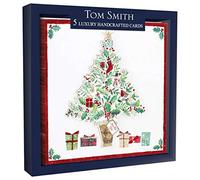Tom Smith Luxury Handcrafted Boxed Christmas Cards Festive Tree Pack of 5 15 x 15 x 3 cm