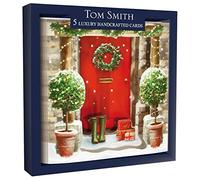 Tom Smith Luxury Handcrafted Boxed Christmas Cards Front Door Pack of 5