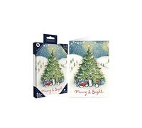 Tom Smith Pack 10 Charity Christmas Cards Penguin Tree Design Made UK Eco