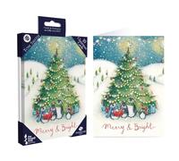 Tom Smith Pack 10 Charity Christmas Cards Penguin Tree Design Made UK Eco