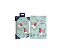Tom Smith Pack 10 Charity Christmas Cards Robin Design Made UK Eco