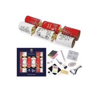 Tom Smith Pack 6 Eco Charity Christmas Crackers Red & White Wreath 'Seasons Greetings' 33cm
