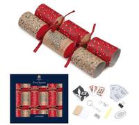 Tom Smith Pack 6 Luxury Mini Charity Christmas Crackers Kraft Brown & Red Merry Christmas