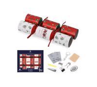 Tom Smith Pack 6 Luxury Mini Christmas Crackers White & Red Holly Ivy Merry Christmas Poinsetta