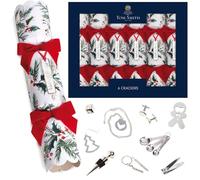Tom Smith Pack 6 Signature Red & White Holly & Ivy Eco Charity Christmas Crackers