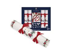 Tom Smith Pack 6 Signature White & Red Poinsetta Charity Christmas Crackers 33cm