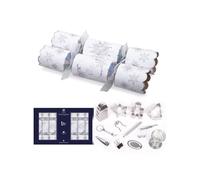 Tom Smith Pack 8 Deluxe White & Silver Snowflake Charity Christmas Crackers